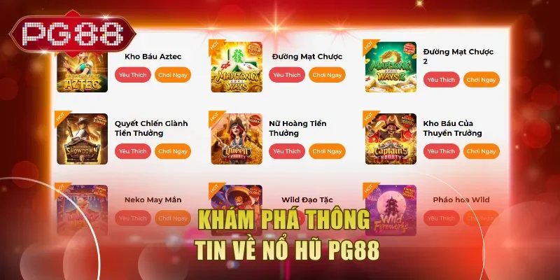 Khám phá thông tin về nổ hũ PG88